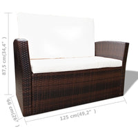 Thumbnail for 4-tlg. Garten-Lounge-Set mit Auflagen Poly Rattan Braun