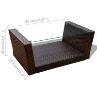 Thumbnail for 4-tlg. Garten-Lounge-Set mit Auflagen Poly Rattan Braun