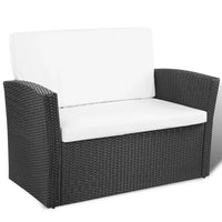 Thumbnail for 4-tlg. Garten-Lounge-Set mit Auflagen Poly Rattan Schwarz