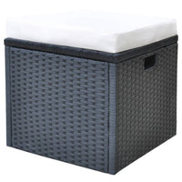 Thumbnail for 6-tlg. Garten-Essgruppe mit Auflagen Poly Rattan Schwarz