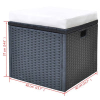 Thumbnail for 6-tlg. Garten-Essgruppe mit Auflagen Poly Rattan Schwarz