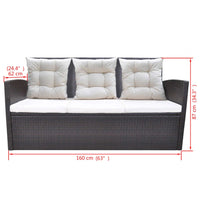 Thumbnail for 6-tlg. Garten-Essgruppe mit Auflagen Poly Rattan Braun