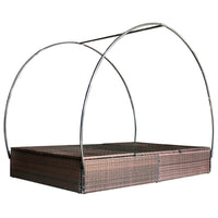 Thumbnail for Doppel-Sonnenliege mit Sonnendach Poly Rattan Braun
