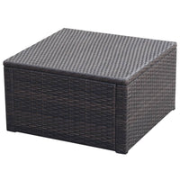 Thumbnail for Hocker mit Kissen Poly Rattan 53×53×30 cm Braun