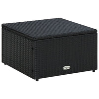 Thumbnail for Hocker mit Kissen Poly Rattan 53×53×30 cm Schwarz