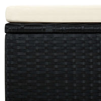 Thumbnail for Hocker mit Kissen Poly Rattan 53×53×30 cm Schwarz