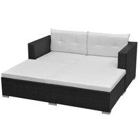 Thumbnail for 3-tlg. Garten-Lounge-Set mit Auflagen Poly Rattan Schwarz