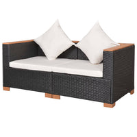 Thumbnail for Gartensofa Poly Rattan Schwarz
