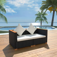 Thumbnail for Gartensofa Poly Rattan Schwarz