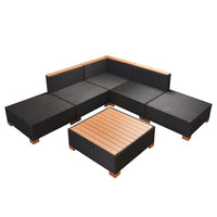 Thumbnail for 6-tlg. Garten-Lounge-Set mit Auflagen Poly Rattan Schwarz
