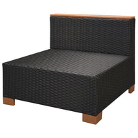 Thumbnail for 6-tlg. Garten-Lounge-Set mit Auflagen Poly Rattan Schwarz