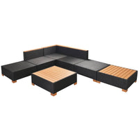 Thumbnail for 7-tlg. Garten-Lounge-Set mit Auflagen Poly Rattan Schwarz