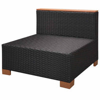 Thumbnail for 7-tlg. Garten-Lounge-Set mit Auflagen Poly Rattan Schwarz
