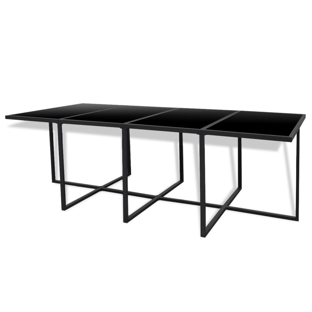 13-tlg. Garten-Essgruppe mit Auflagen Poly Rattan Schwarz