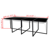 Thumbnail for 13-tlg. Garten-Essgruppe mit Auflagen Poly Rattan Schwarz