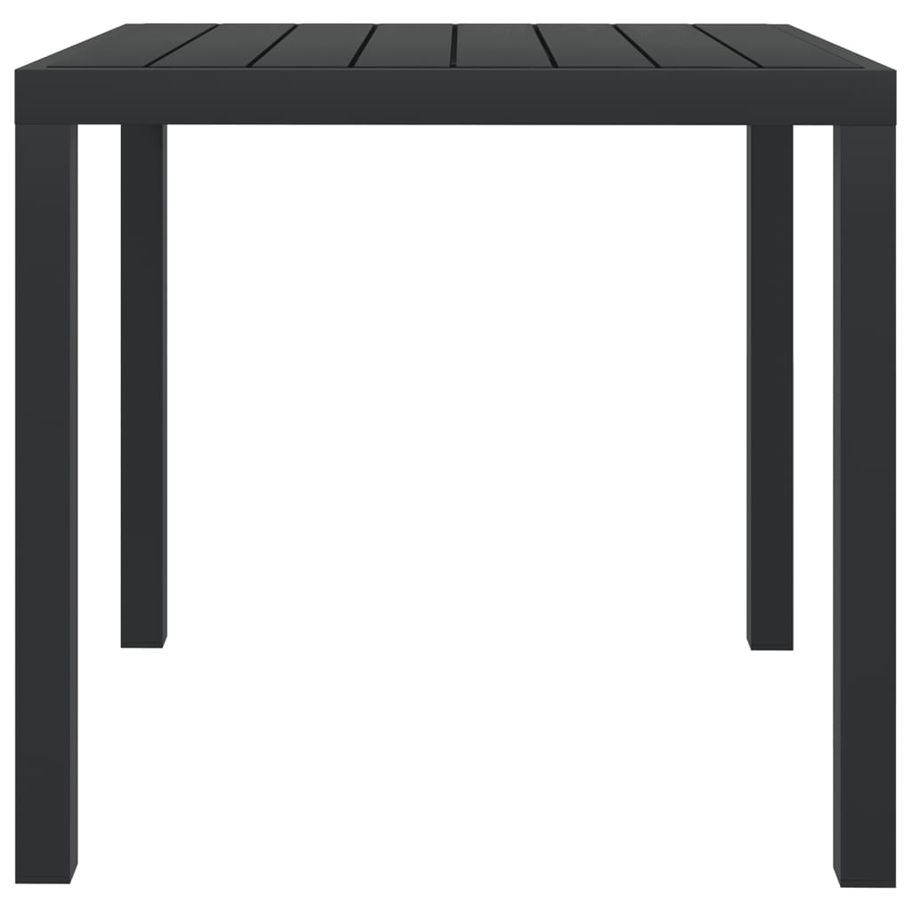 Garten-Esstisch WPC Aluminium 80 x 80 x 74 cm Schwarz