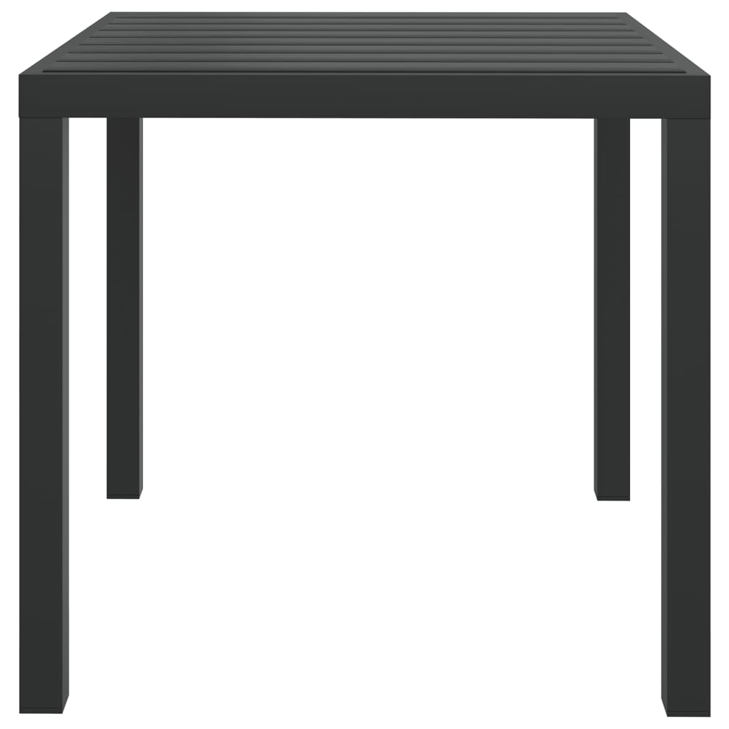 Garten-Esstisch WPC Aluminium 80 x 80 x 74 cm Schwarz