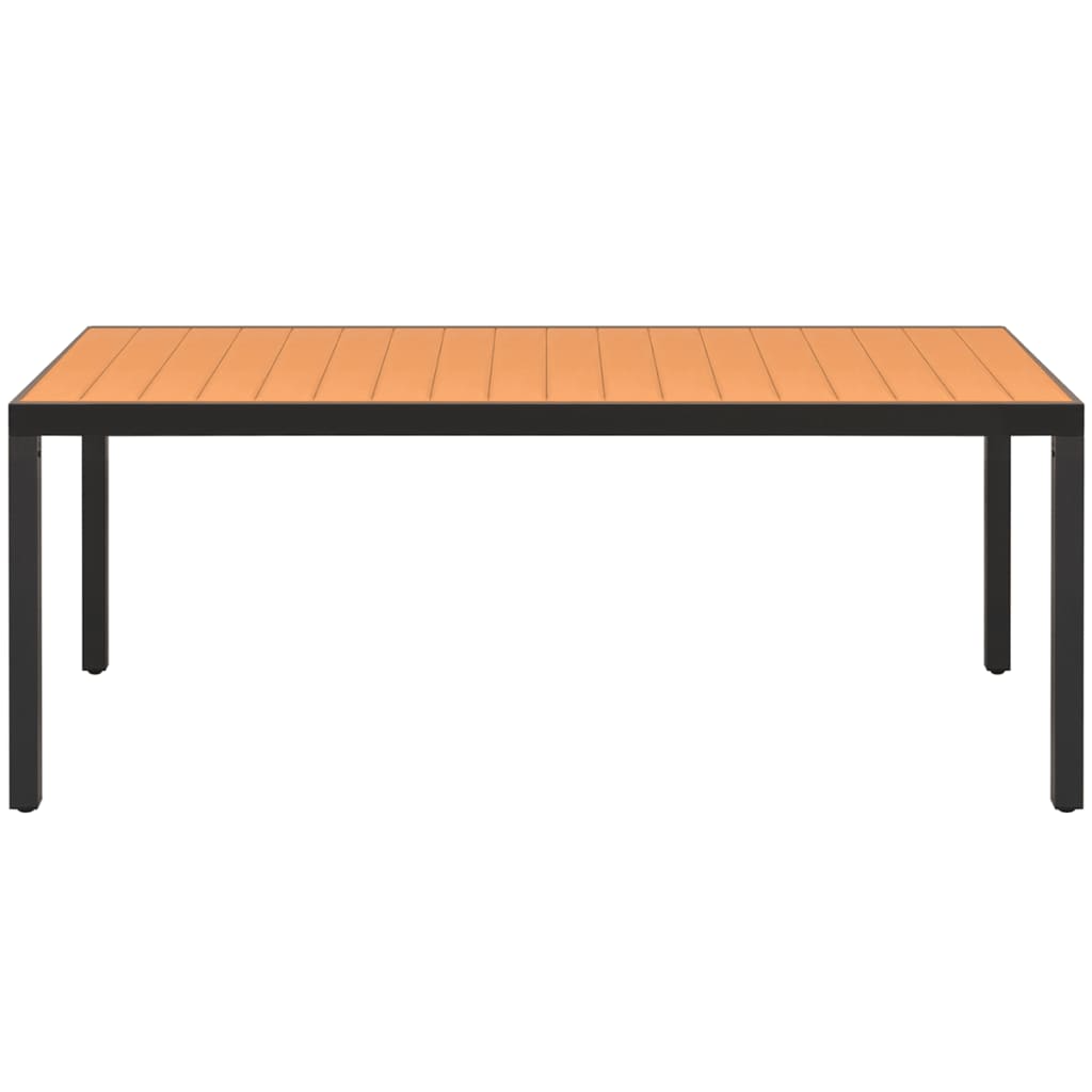 Garten-Esstisch WPC Aluminium 185 x 90 x 74 cm Braun