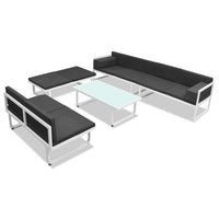 Thumbnail for 5-tlg. Garten-Lounge-Set Textilene Aluminium Schwarz