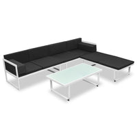 Thumbnail for 4-tlg. Garten-Lounge-Set mit Auflagen Aluminium Schwarz