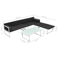 Thumbnail for 4-tlg. Garten-Lounge-Set mit Auflagen Aluminium Schwarz