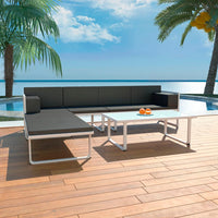 Thumbnail for 4-tlg. Garten-Lounge-Set mit Auflagen Aluminium Schwarz