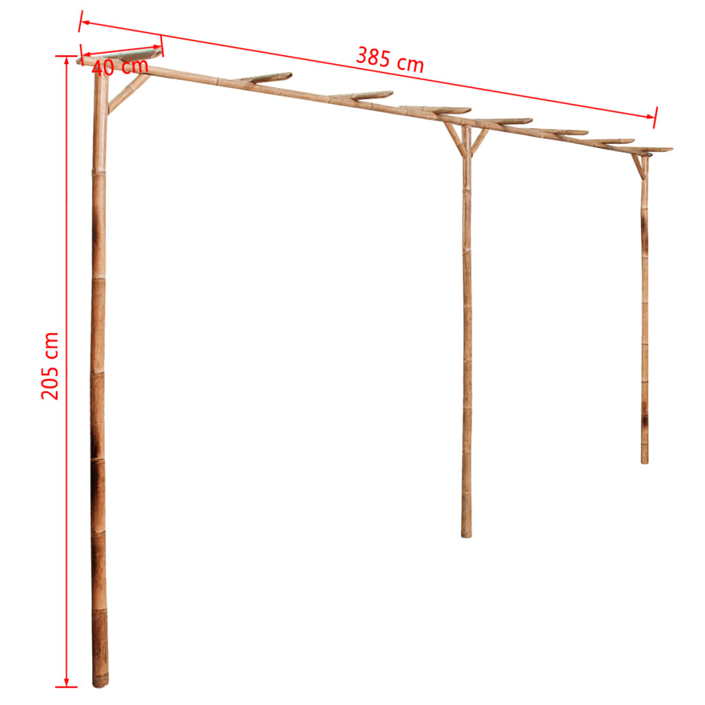 Pergola Bambus 385 x 40 x 205 cm