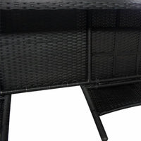 Thumbnail for 2-Sitzer-Gartensofa mit Teetisch Poly Rattan Schwarz