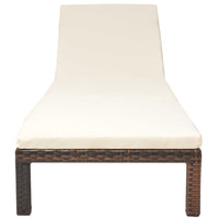 Thumbnail for Sonnenliege mit Auflage Poly Rattan Braun