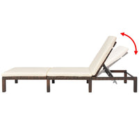 Thumbnail for Sonnenliege mit Auflage Poly Rattan Braun