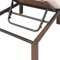 Thumbnail for Sonnenliege mit Auflage Poly Rattan Braun
