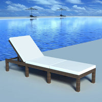 Thumbnail for Sonnenliege mit Auflage Poly Rattan Braun