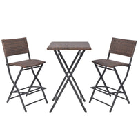 Thumbnail for 3-tlg. Bistro-Set Klappbar Stahl Poly Rattan Braun