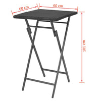 Thumbnail for 3-tlg. Bistro-Set Klappbar Stahl Poly Rattan Schwarz