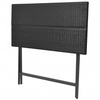 Thumbnail for 7-tlg. Garten-Essgruppe Klappbar Stahl Poly Rattan Schwarz