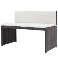 Thumbnail for 5-tlg. Garten-Essgruppe Stahl Poly Rattan Braun