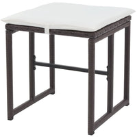 Thumbnail for 5-tlg. Garten-Essgruppe Stahl Poly Rattan Braun