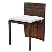Thumbnail for 3-tlg. Bistro-Set mit Auflagen Poly Rattan Braun