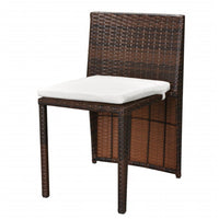 Thumbnail for 3-tlg. Bistro-Set mit Auflagen Poly Rattan Braun
