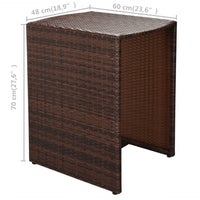 Thumbnail for 3-tlg. Bistro-Set mit Auflagen Poly Rattan Braun