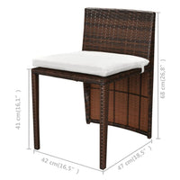 Thumbnail for 3-tlg. Bistro-Set mit Auflagen Poly Rattan Braun