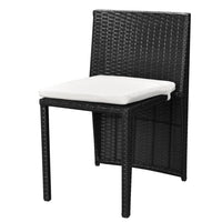 Thumbnail for 3-tlg. Bistro-Set mit Auflagen Poly Rattan Schwarz