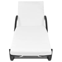 Thumbnail for Sonnenliege mit Auflage & Tisch Poly Rattan Schwarz