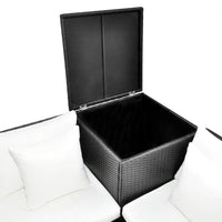 Thumbnail for 4-tlg. Garten-Lounge-Set mit Auflagen Poly Rattan Schwarz