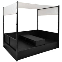 Thumbnail for Gartenbett mit Baldachin Schwarz 190×130 cm Poly Rattan