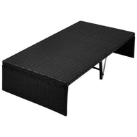 Thumbnail for Gartenbett mit Baldachin Schwarz 190×130 cm Poly Rattan