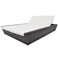 Thumbnail for Outdoor-Lounge-Bett mit Polster Poly Rattan Braun