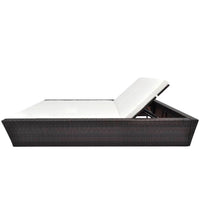 Thumbnail for Outdoor-Lounge-Bett mit Polster Poly Rattan Braun