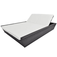 Thumbnail for Outdoor-Lounge-Bett mit Polster Poly Rattan Braun
