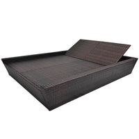 Thumbnail for Outdoor-Lounge-Bett mit Polster Poly Rattan Braun
